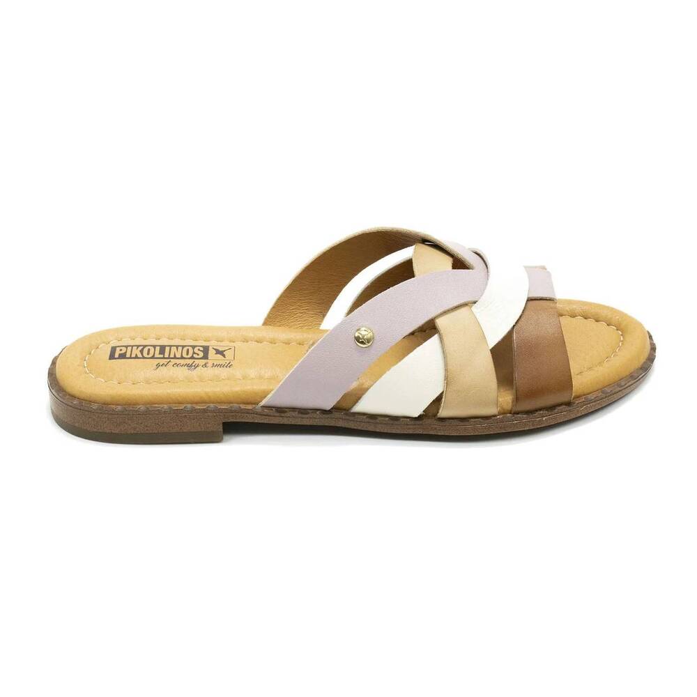 NEW PIKOLINOS women's algar leather slide sandals in malva